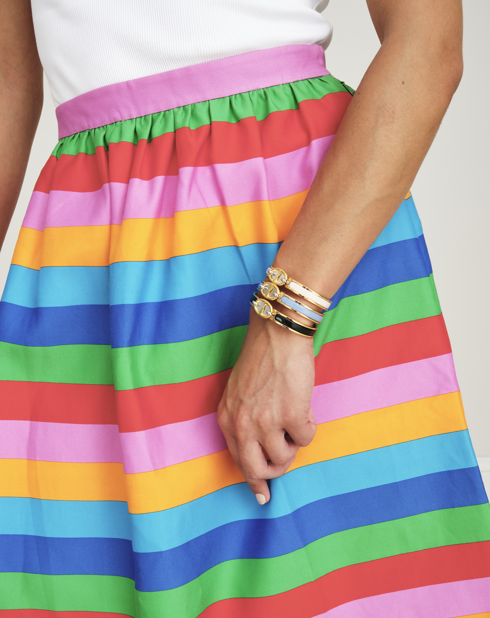 Valentino - Multicolor Striped Midi Skirt IT42